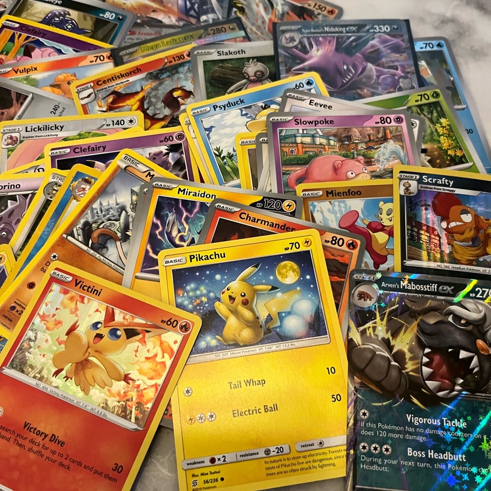 Ex, V or Full Art Pokémon card Lot - 100 cards, guaranteed, near mint